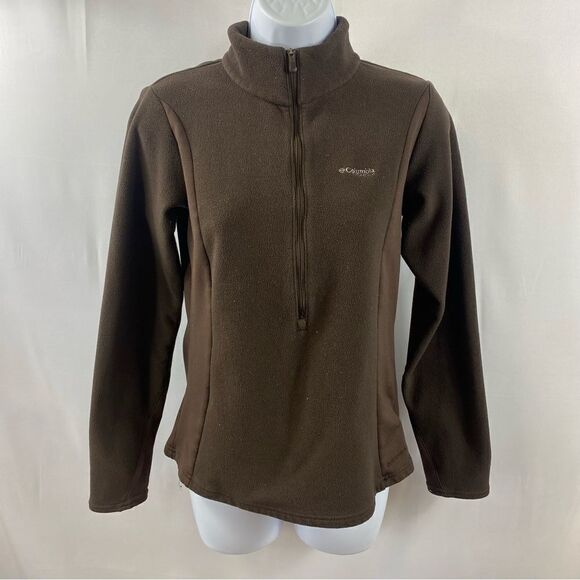 Columbia Titanium Fleece Jacket Womens Size S Small Brown Embroidered Logo - Picture 1 of 12